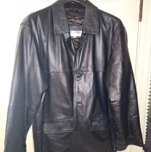 NY Trendz Men's Genuine Leather Black Coat Size Extra Large